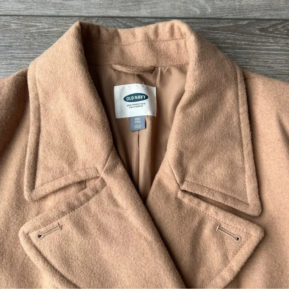 Old Navy Wool Blend Pea Coat in Tan - Picture 6 of 16